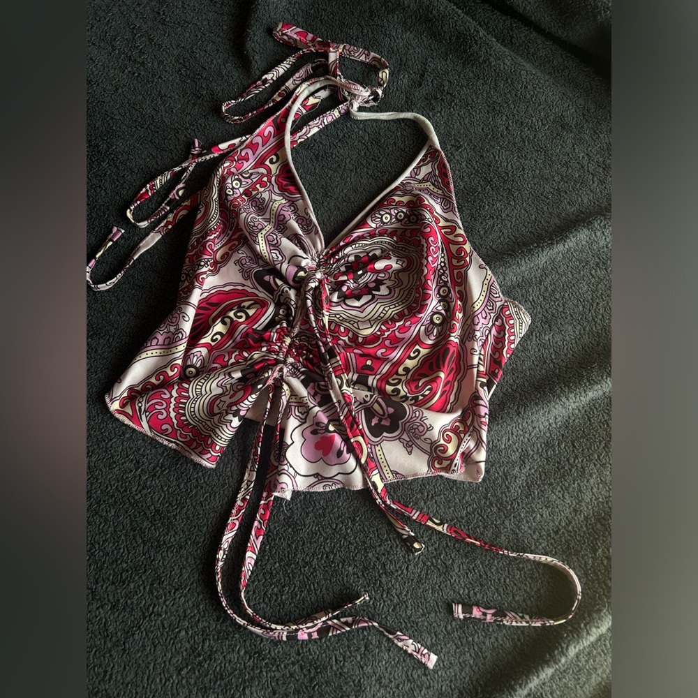 Pink Loose Halter Top | S